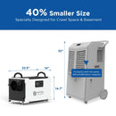 145 Pints Commercial Dehumidifier with Pump and Drain Hose for Crawlspace & Basement | MOISWELL Defender MP145