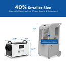 145 Pint Commercial Dehumidifier with Drain Hose for Crawlspace & Basement | MOISWELL Defender M145