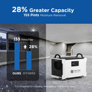 155 Pint Commercial Dehumidifier with Drain Hose for Crawlspace & Basement | MOISWELL Defender M145