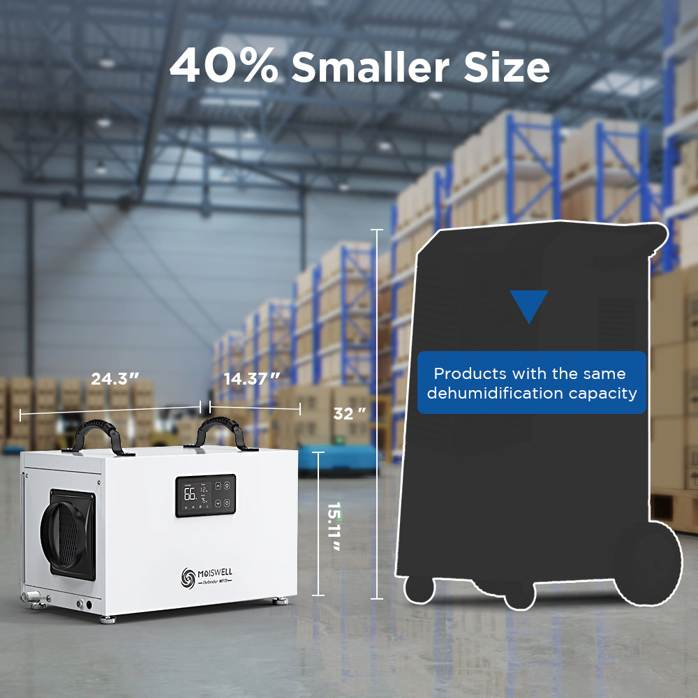 155 Pints Crawl Space Dehumidifier with Pump and Drain Hose | MOISWELL Defender MP70