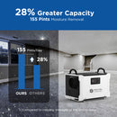 155 Pints Commercial Dehumidifier with Pump and Drain Hose for Crawlspace & Basement | MOISWELL Defender MP145