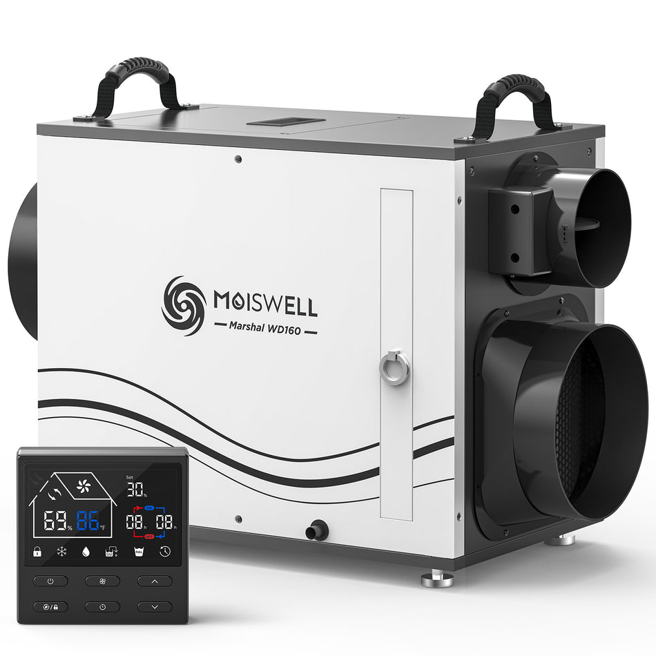 160 Pint Whole-Home Dehumidifier with Fresh Air & Remote Control | MOISWELL Marshal WD160