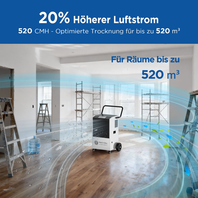110-Liter Gewerbe-Entfeuchter mit Pumpe und Ablaufschlauch | MOISWELL Explorer DE90