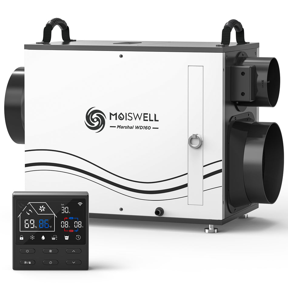 160 Pint Whole-Home Dehumidifier with Fresh Air & Remote Control | MOISWELL Marshal WD160