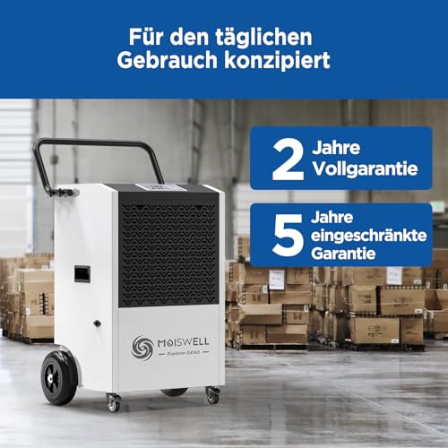 80-Liter Gewerbe-Entfeuchter mit Pumpe und Ablaufschlauch | MOISWELL Explorer DE70