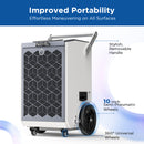 160 Pints Commercial Dehumidifier with Pump and Drain Hose for Basements | MOISWELL Pioneer-XI
