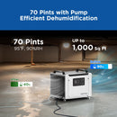 70 Pints Commercial Dehumidifier with Pump for Basement & Home | MOISWELL Defender ME-7S
