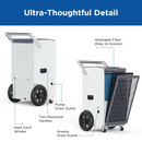 260 Pints Commercial Dehumidifier with Pump and Drain Hose for Basements | MOISWELL Pioneer-XIII