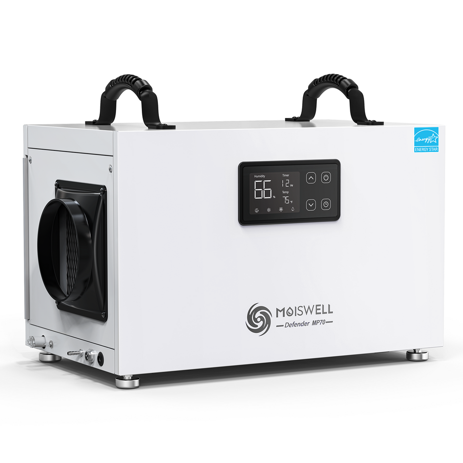 145 Pints Crawl Space Dehumidifier with Pump and Drain Hose | MOISWELL Defender MP70