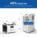 155 Pint Commercial Dehumidifier with Drain Hose for Crawlspace & Basement | MOISWELL Defender M145