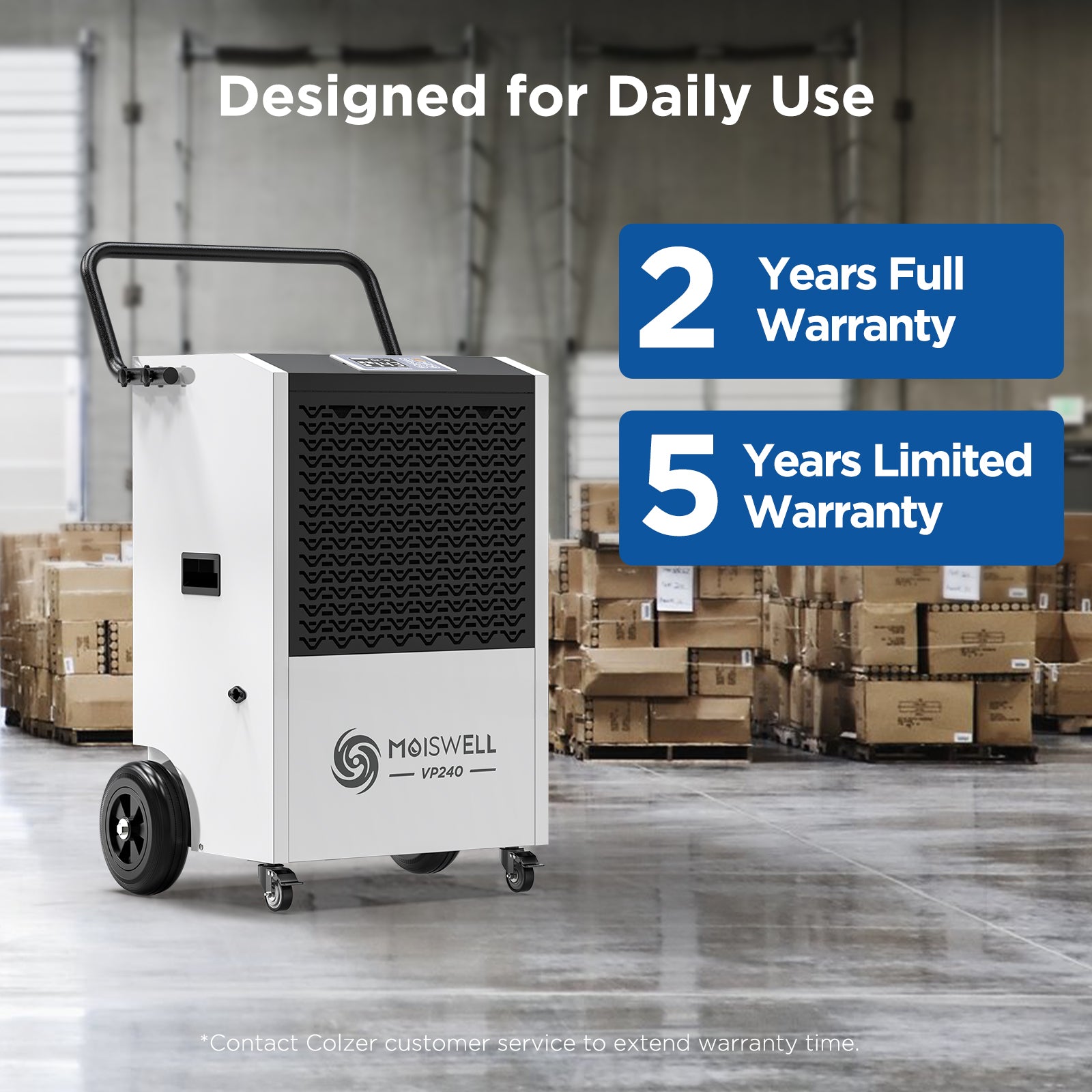 240 Pints Commercial Dehumidifier with Pump and Drain Hose | MOISWELL Explorer VP240