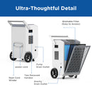 200 Pints Commercial Dehumidifier with Pump and Drain Hose for Basements | MOISWELL Pioneer-XII