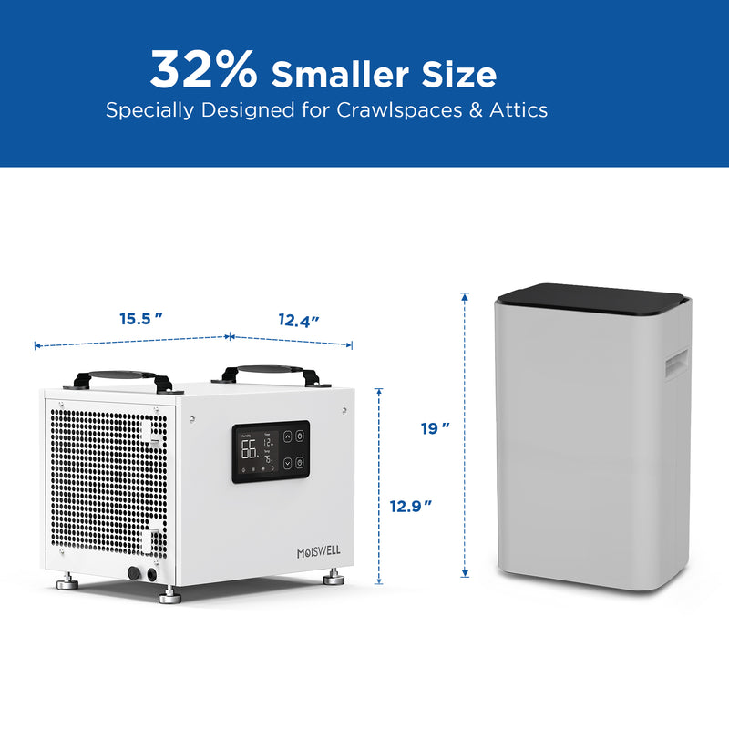 70 Pints Commercial Dehumidifier for Basement & Home | MOISWELL Defender S60