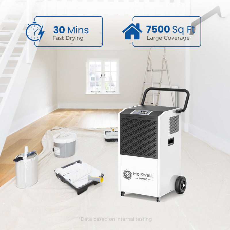 170 Pints Commercial Dehumidifier with Pump and Drain Hose | MOISWELL Explorer VP170